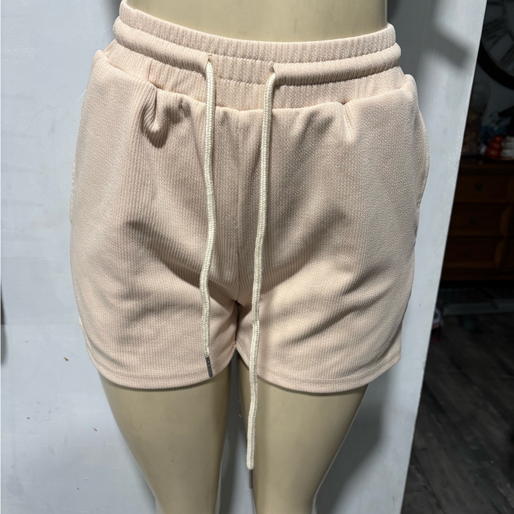 SHEIN Women's Athletic Cream Shorts